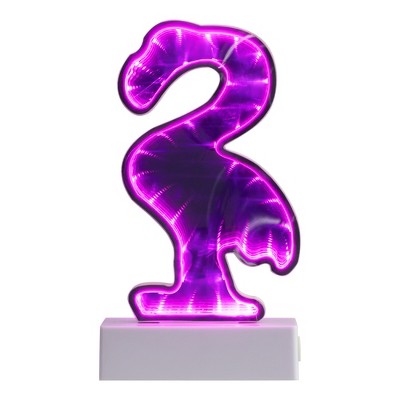 Northlight LED Lighted 3D Flamingo Infinity Mirror - 8"