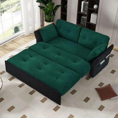ORRD 3-in-1 Convertible Sofa Bed with Storage, Queen Size, White