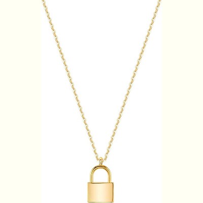 Dainty Initial Necklace: 18K Gold Plated Letter Padlock Pendant - Minimalist Personalized Jewelry for Her