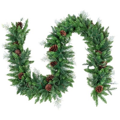 Northlight Pine and Cedar Artificial Christmas Garland with Pinecones  - 10' x 15" - Unlit