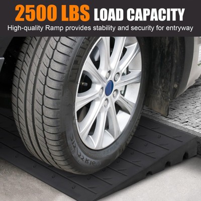 Threshold Ramp, Rubber Ramp - 3" Heavy Duty 2500LB Capacity, Non-Slip with 3-Channel Cord Cover (24"x42"x3") for Wheelchairs, Doorways, Driveways