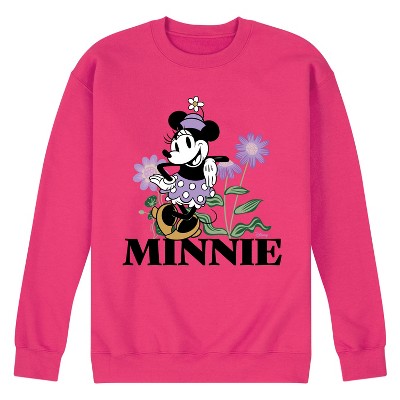 Men's - Disney - Vintage Minnie Mouse Flowers Graphic Fleece Sweatshirt