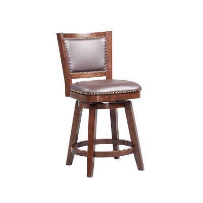 24" Broadmoor Swivel Counter Height Barstool with Back Cappuccino - Boraam