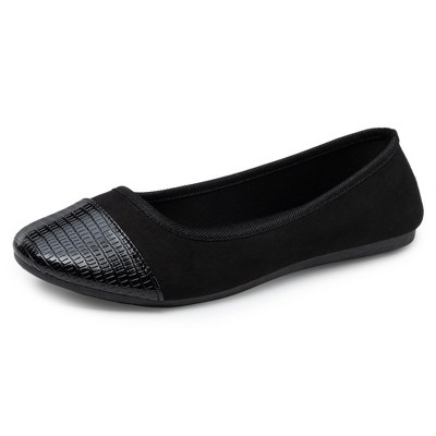 Alpine Swiss Kelly Women’s Ballet Flats | Comfortable Dress or Casual Shoes | Two Tone Cap Toe Slip On Flats | Anti-Slip Sole