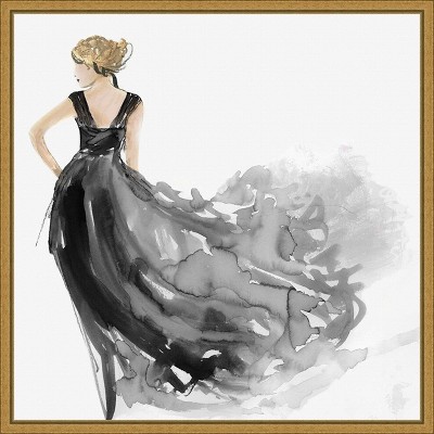 Amanti Art Woman in Black Dress I  by Aimee Wilson Framed Canvas Wall Art