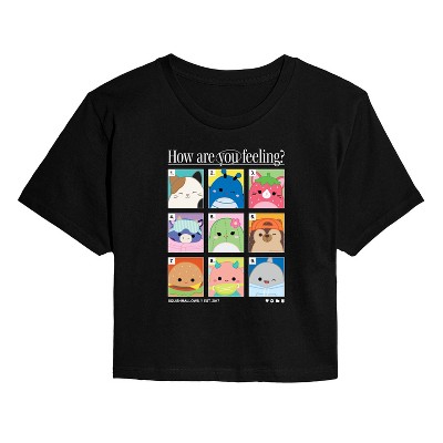 Women's - Squishmallows - Squish Mood Grid Cropped Graphic T-Shirt