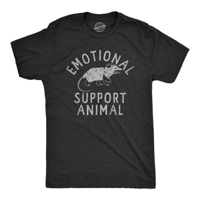 Mens Emotional Support Animal T Shirt Funny Mean Possum Joke Tee for Guys - Crazy Dog Men's T Shirt for Animal Lovers