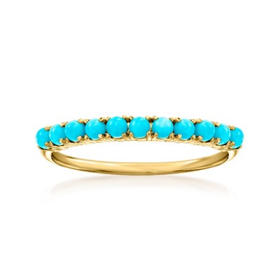 Pure Collection by Ross-Simons Turquoise Ring in 14kt Yellow Gold