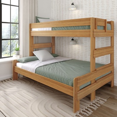 Plank+Beam Farmhouse Twin XL over Queen Bunk Bed for Adults Solid Wood