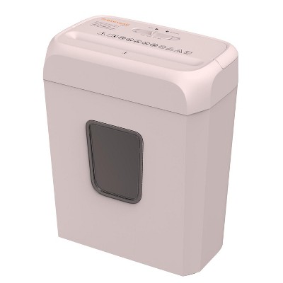 Bonsaii 6-Sheet Crosscut Paper Shredder for Home Use, Shreds Paper, Credit Cards, Staples, Clips, 3.4 Gal Wastebasket, Pink, with Handle