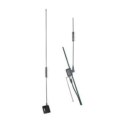 Tram® 50-Watt Pretuned Dual-Band 150 MHz to 154 MHz VHF/450 MHz to 470 MHz UHF Amateur Radio Antenna Kit with Glass Mount and Cable in Black