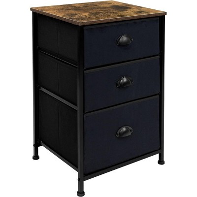 Sorbus 3  Drawers - Steel Frame, Wood Top & Easy Pull Fabric Bins - Perfect for Home, Bedroom, Office & College Dorm