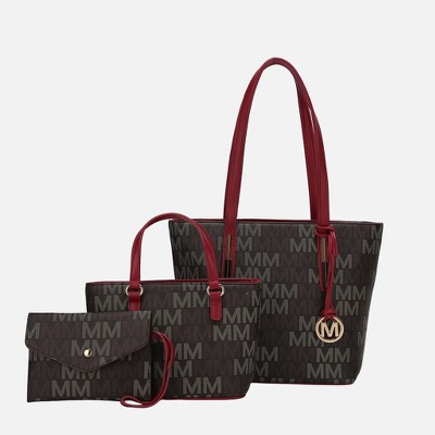 MKF Collection Aylet M Women's Vegan Leather Tote with Matching Mini Bag and Wristlet Purse by Mia K