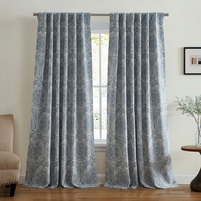 Elrene Giovanni Medallion Blackout Single Window Curtain Panel - Elrene Home Fashions