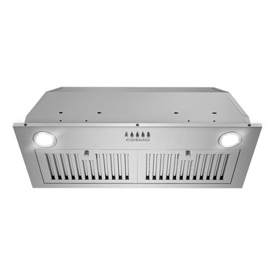 Cosmo COS-30IRHP 30 in. Lumin Collection 380 CFM Ducted Insert Range Hood, Button Controls, LED Lights, Stainless Steel