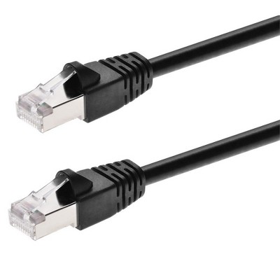 Cat6A Ethernet Patch Cable Network Internet Cord RJ45 STP 26AWG 1ft, Black