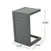 Syemin Patio End Table, C-Shaped Side Table, Compact, Stylish, and Versatile, Gray, 15"*14.5"*24" - 3 of 4