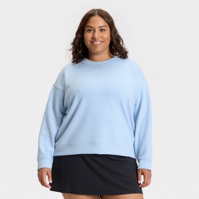 Women's Airy Sleek Ribbed Crewneck Sweatshirt - All In Motion™