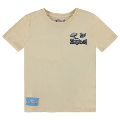 Boys Lilo and Stitch Tee - Boys Classic Lilo and Stitch Ohana Front and Back Patch T-Shirt