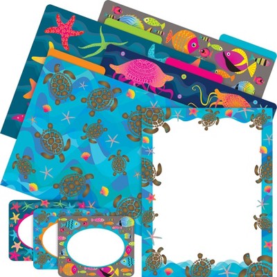 Barker Creek Kai Ola Sea Turtles Get Organized File Folders Set Multi-Design 107 per Set: Turtle Office Supplies, Paper, 50 Sheet Capacity
