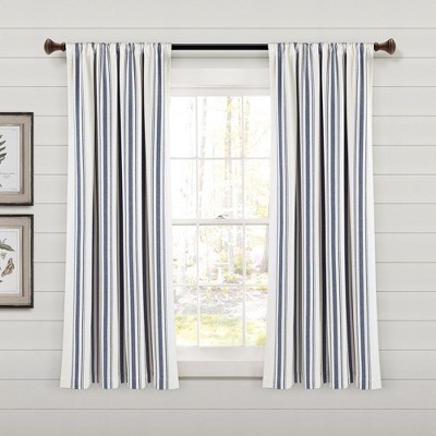 Lush Décor Farmhouse Stripe Yarn Dyed Eco-Friendly Recycled Cotton Window Curtain Panels Set