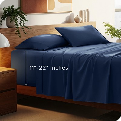 22 Inch Extra Deep Pocket Sheet Set, Double Brushed Microfiber Sheets by Bare Home