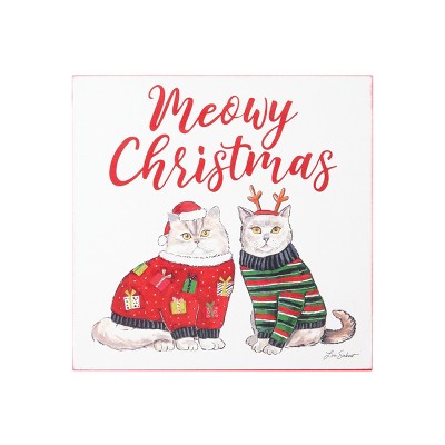 Gallerie II Meowy Christmas Wall Art 8 x 8 x 1 Inches.