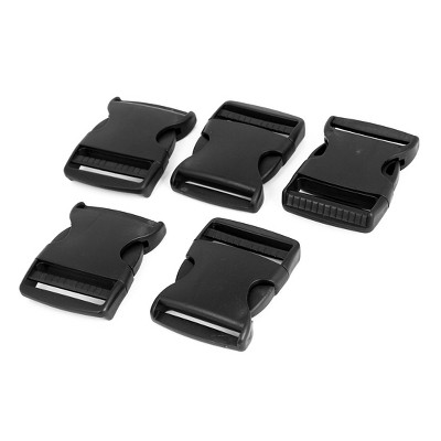 Unique Bargains Fit for 2" Wide Strap Plastic Curved Clasp Side Release Buckle Black 5 Pcs