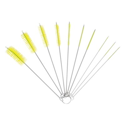 Unique Bargains Plastic Stainless Steel Wire Pipe Cleaning Elastic Straw Brush 10 Pcs