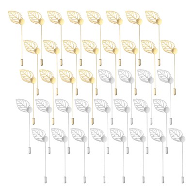 Unique Bargains Leaf Brooch Tray Stick Lapel Pin Alloy DIY Boutonnieres Pins with Leaf