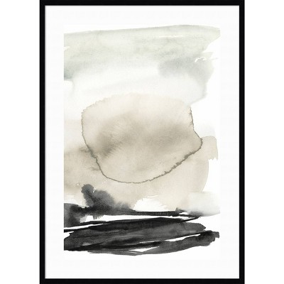 31" x 43" Horizon Triptych II by Jennifer Goldberger Framed Wall Art Print Black - Amanti Art: Modern Lithograph, Vertical Orientation
