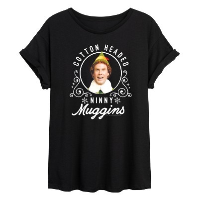 Women's - ELF - Christmas Ninny Muggins Oversized Graphic T-Shirt