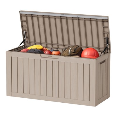 DSVIMOY Deck Boxes, 80 Gal Outdoor Storage Deck Box, Small Patio Storage Bin for Garden Tools