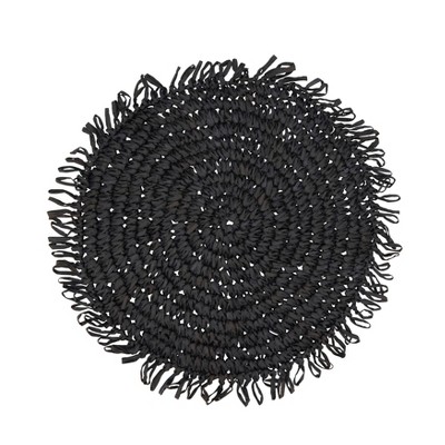 Saro Lifestyle Rustic Raffia Fringe Placemat (Set of 4)