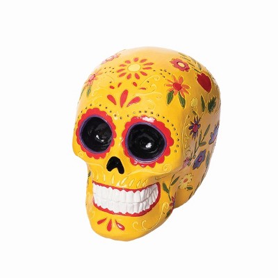 Gallerie II Yellow Floral Sugar Skull Decorative Figure Figurine
