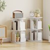 Costway 1/2 PCS 2-Tier Rotating Bookshelf 360° Display Rack with Dividers & Anti-falling Baffles NaturalWhite - 4 of 4