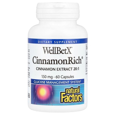 Natural Factors WellBetX®, CinnamonRich®, 150 mg, 60 Capsules