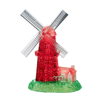 Bepuzzled Windmill 3D Crystal Puzzle - 64pc: Americana Theme, Fine Motor Skills, Plastic Material