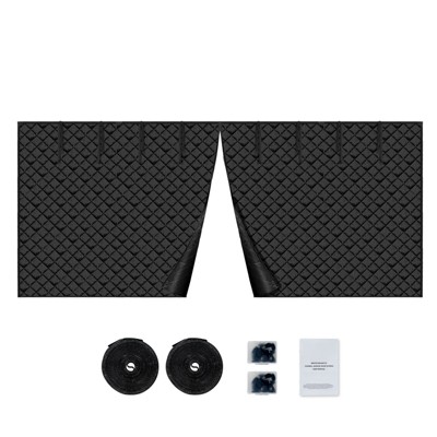 VEVOR Garage Door Screen for Winter, 18x7FT, Garage Door Insulation Kit, Magnetic Thermal Insulated Door Curtain with 300D Oxford Fabric, Black