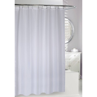 Basketweave Shower Curtain White - Moda at Home: Polyester Fabric, Grommet Top, Machine Washable