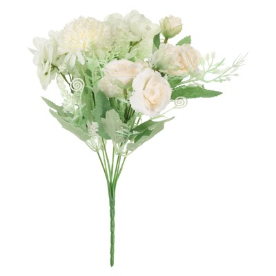 Unique Bargains Home Wedding Decoration Branch Silk Artificial Rose Hydrangea with Stem 1 Pc