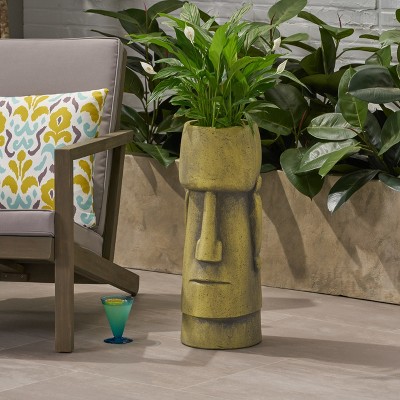 Sevobal Planters Artistic Giant Statue Planter Indoor and Outdoor Planter Pot for Flowers and Succulents, Green, 8.75"*8.75"*24"