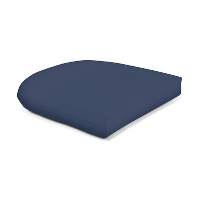 Casual Cushion Solid Sunbrella Fabric 1-Piece Indoor/Outdoor Wicker Seat Pad Cushion, 19.5"W x 19.5"L
