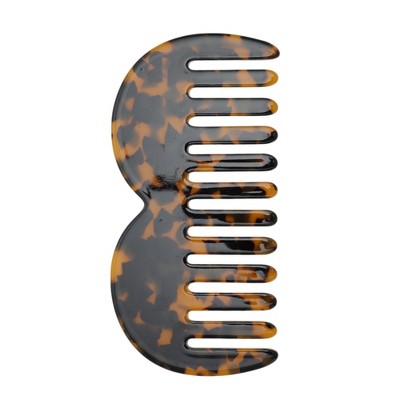 Unique Bargains M-shaped Marble Wide Tooth Comb 1 Pc