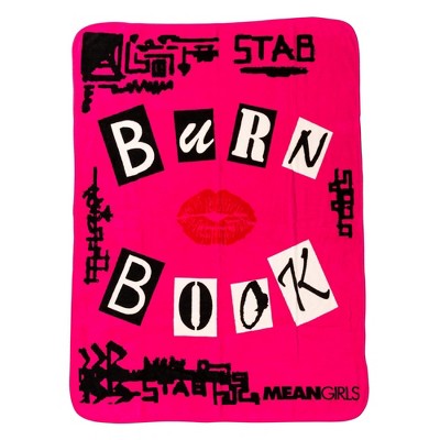 Silver Buffalo Mean Girls Burn Book 45 x 60 Inch Fleece Throw Blanket