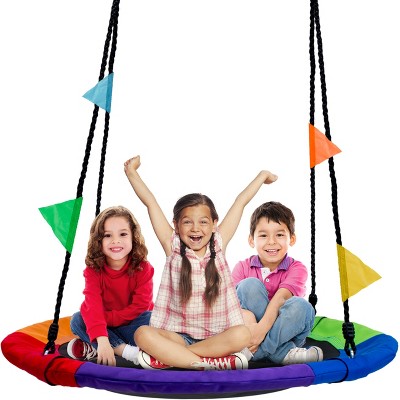 Sorbus Round Saucer Tree Swing - Sturdy, Durable & Easy to Assemble