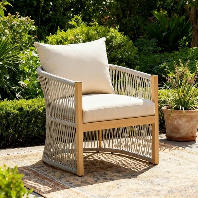 Christopher Knight Home Cassie Outdoor Aluminum Club Chair with Rope Accents