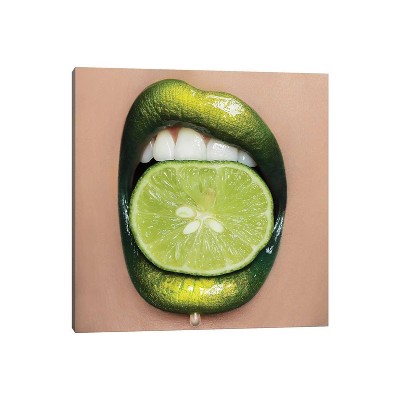 Lime Lips by Vlada Haggerty Unframed Wall Canvas - iCanvas