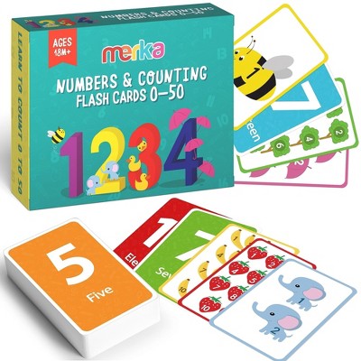 Merka Flash Cards for Toddlers Ages 2-14 Number Flash Cards 55 Counting Cards Kindergarten Workbooks Learn to Count