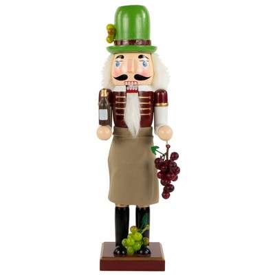 Northlight 14" Green and Red Wine with Grapes Christmas Nutcracker